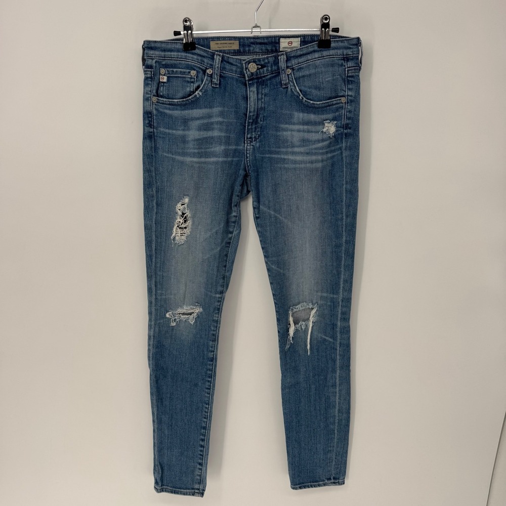 AG Adriano Goldschmied The Legging Ankle‎ Super Skinny Distressed Jeans 29R Blue